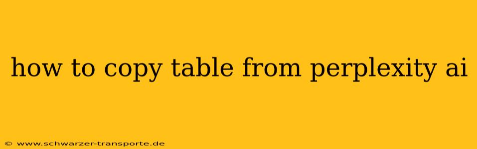 how to copy table from perplexity ai