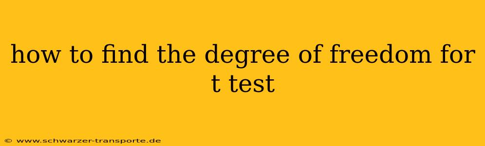 how to find the degree of freedom for t test