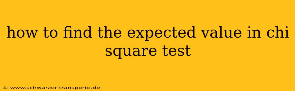 how to find the expected value in chi square test
