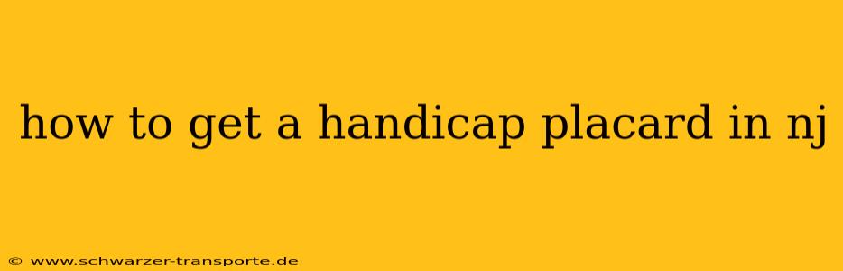 how to get a handicap placard in nj