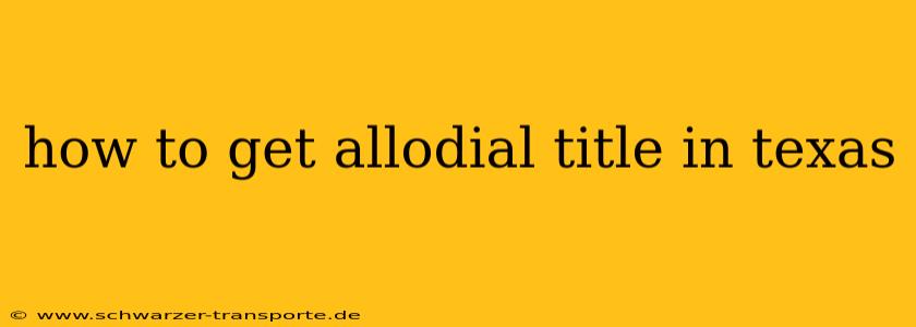 how to get allodial title in texas