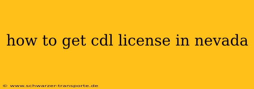 how to get cdl license in nevada