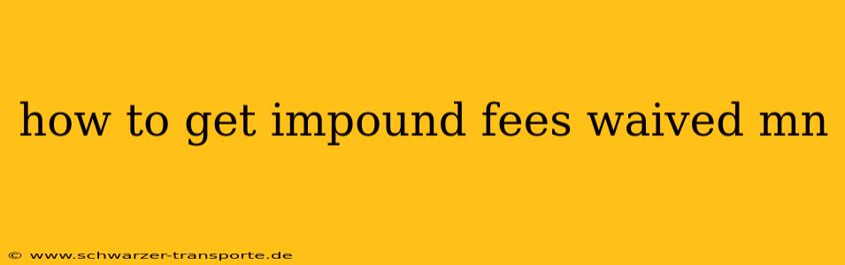 how to get impound fees waived mn