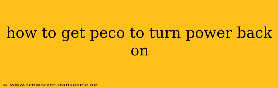 how to get peco to turn power back on
