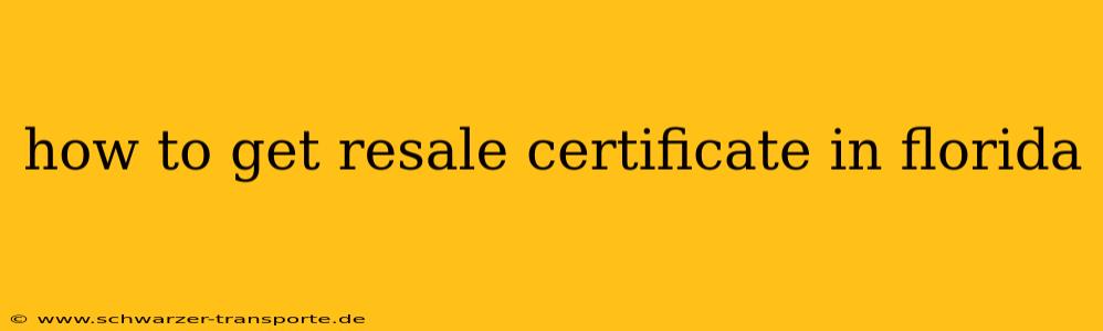 how to get resale certificate in florida