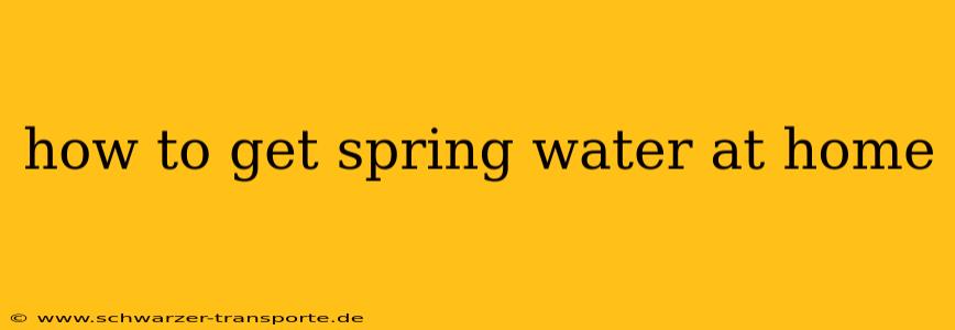 how to get spring water at home