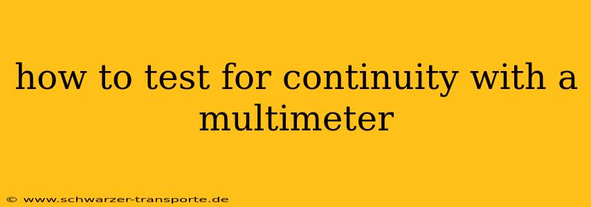 how to test for continuity with a multimeter