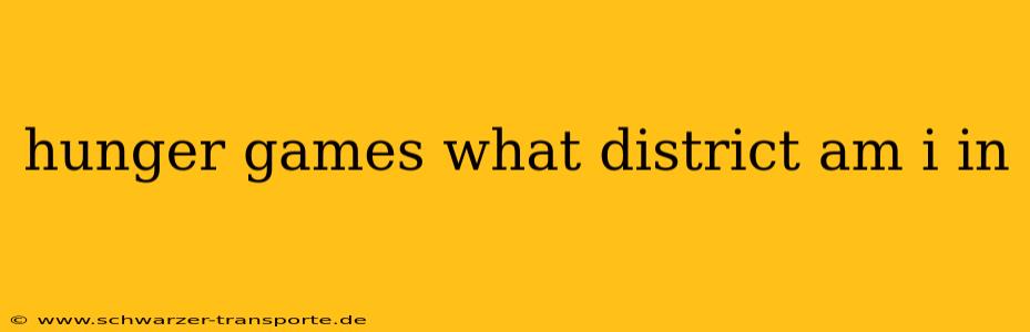 hunger games what district am i in