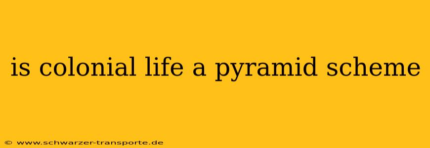 is colonial life a pyramid scheme