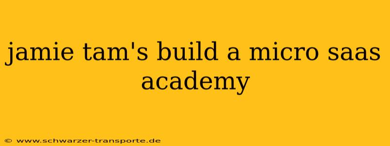 jamie tam's build a micro saas academy