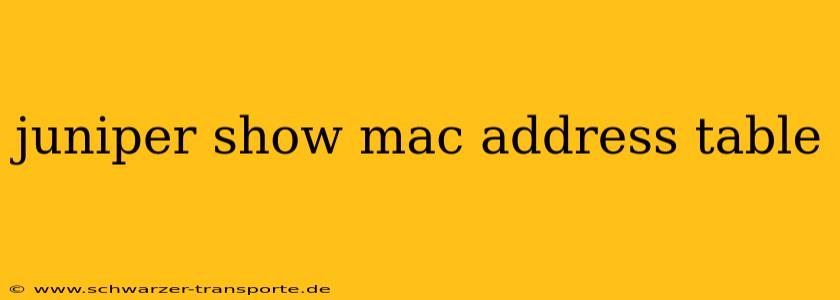 juniper show mac address table