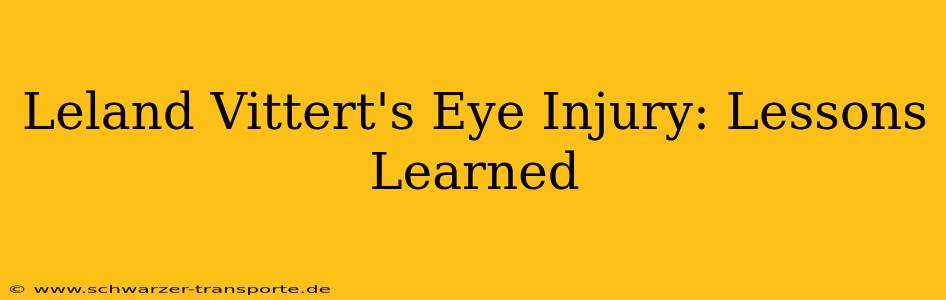 Leland Vittert's Eye Injury: Lessons Learned