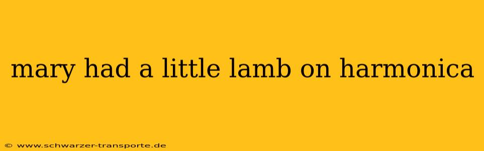 mary had a little lamb on harmonica