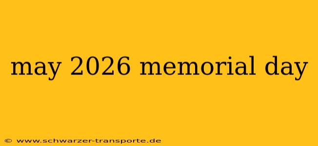 may 2026 memorial day