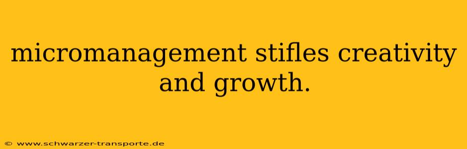 micromanagement stifles creativity and growth.