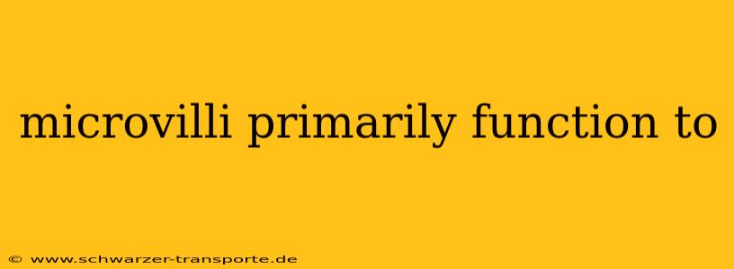 microvilli primarily function to