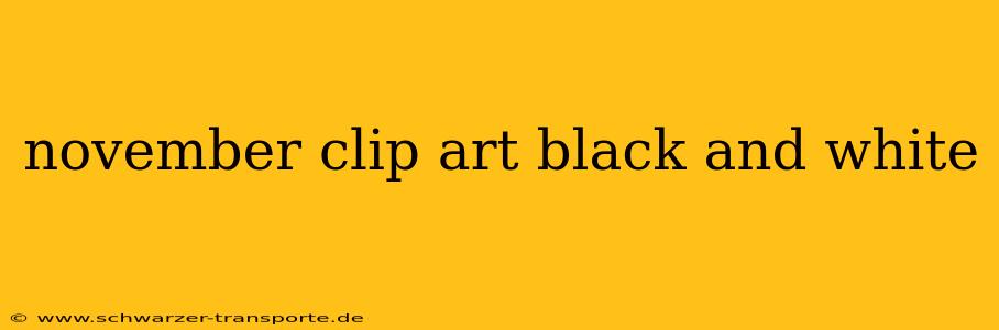 november clip art black and white