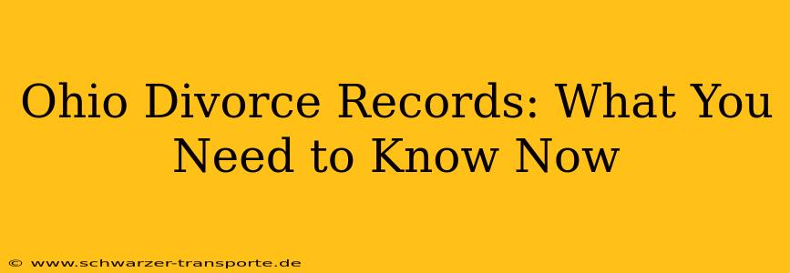 Ohio Divorce Records: What You Need to Know Now