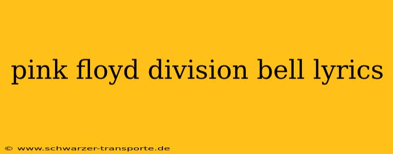 pink floyd division bell lyrics