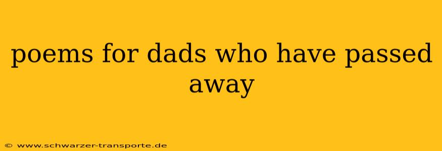 poems for dads who have passed away