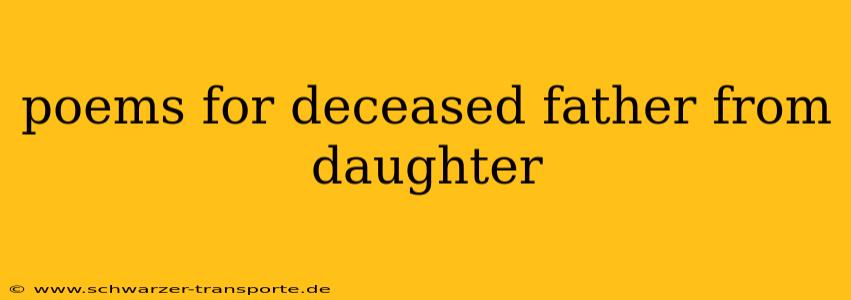 poems for deceased father from daughter