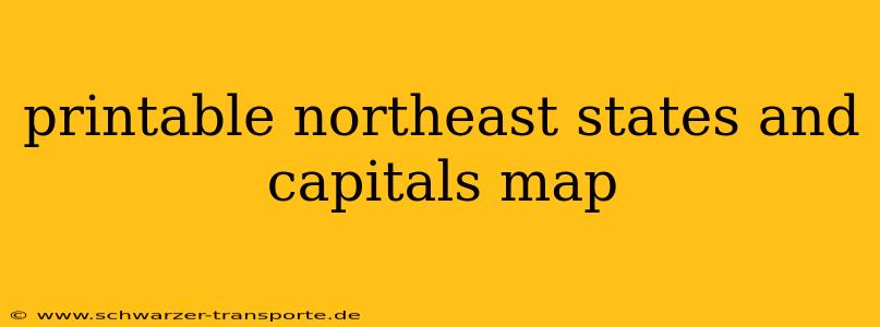 printable northeast states and capitals map