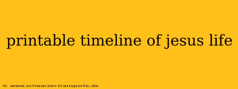printable timeline of jesus life