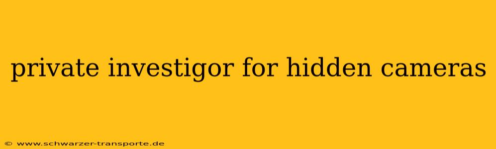 private investigor for hidden cameras