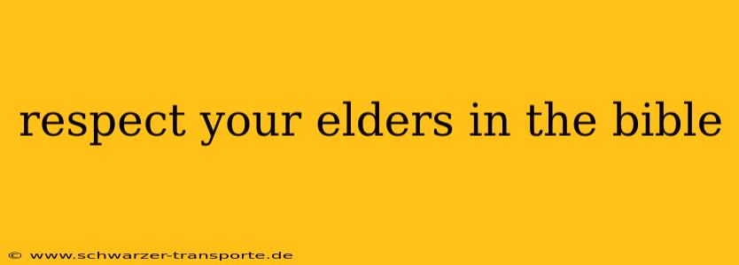 respect your elders in the bible