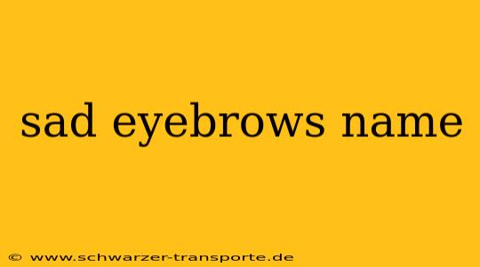 sad eyebrows name