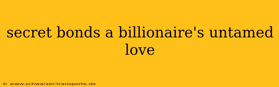 secret bonds a billionaire's untamed love