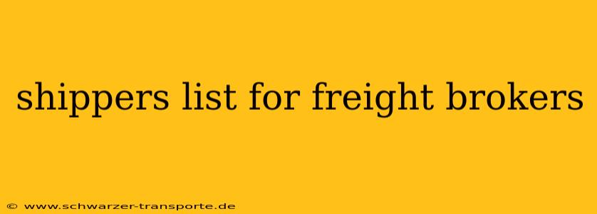 shippers list for freight brokers
