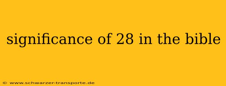 significance of 28 in the bible