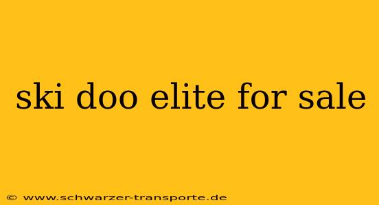 ski doo elite for sale