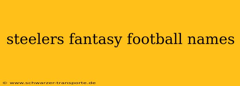 steelers fantasy football names