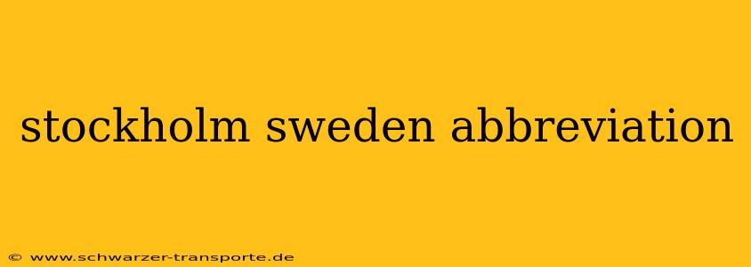 stockholm sweden abbreviation