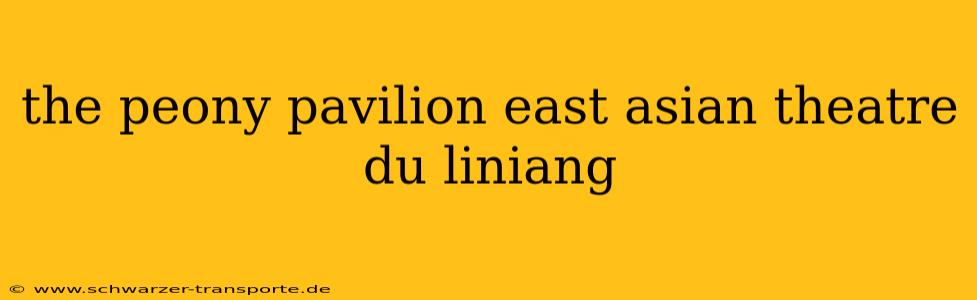 the peony pavilion east asian theatre du liniang