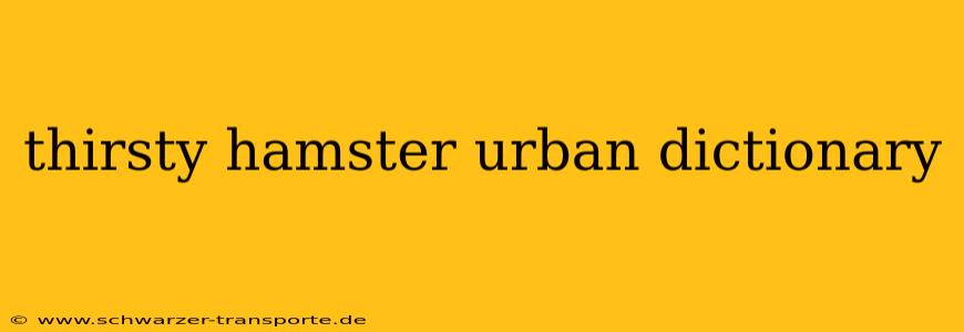 thirsty hamster urban dictionary