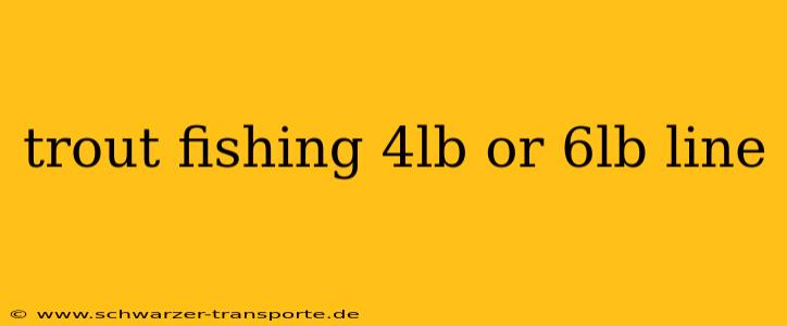 trout fishing 4lb or 6lb line