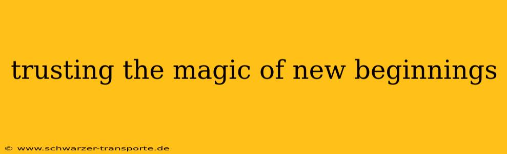 trusting the magic of new beginnings