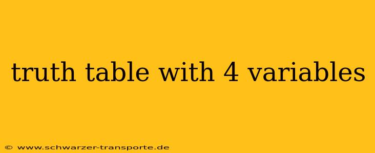 truth table with 4 variables