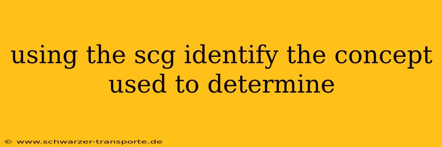 using the scg identify the concept used to determine