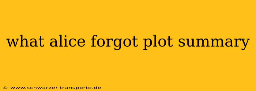 what alice forgot plot summary