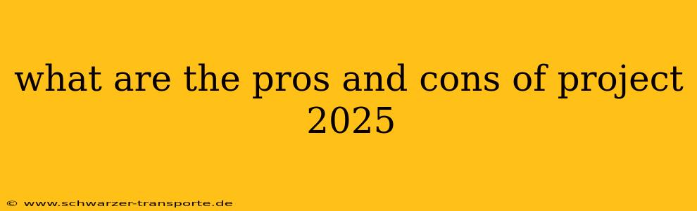 what are the pros and cons of project 2025