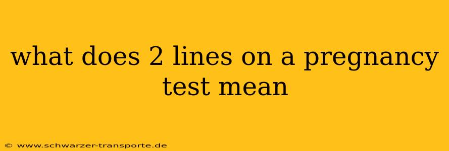 what does 2 lines on a pregnancy test mean