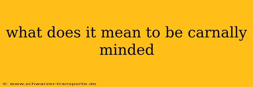 what does it mean to be carnally minded
