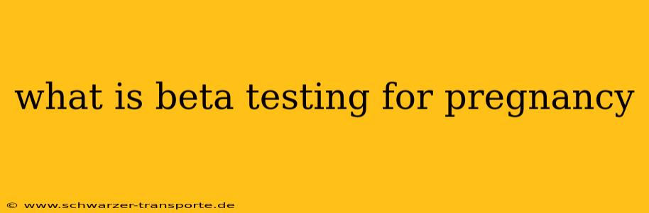 what is beta testing for pregnancy