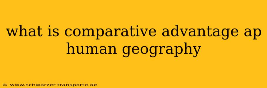 what is comparative advantage ap human geography