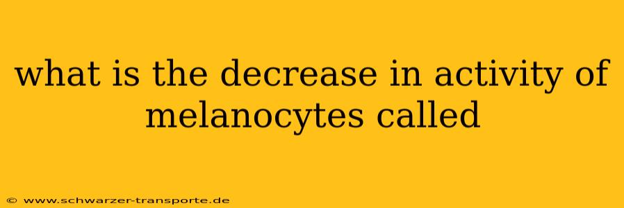 what is the decrease in activity of melanocytes called