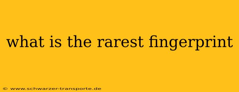 what is the rarest fingerprint